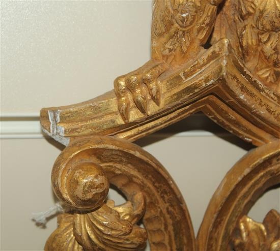 A pair of 19th century carved giltwood wall brackets, 17in.